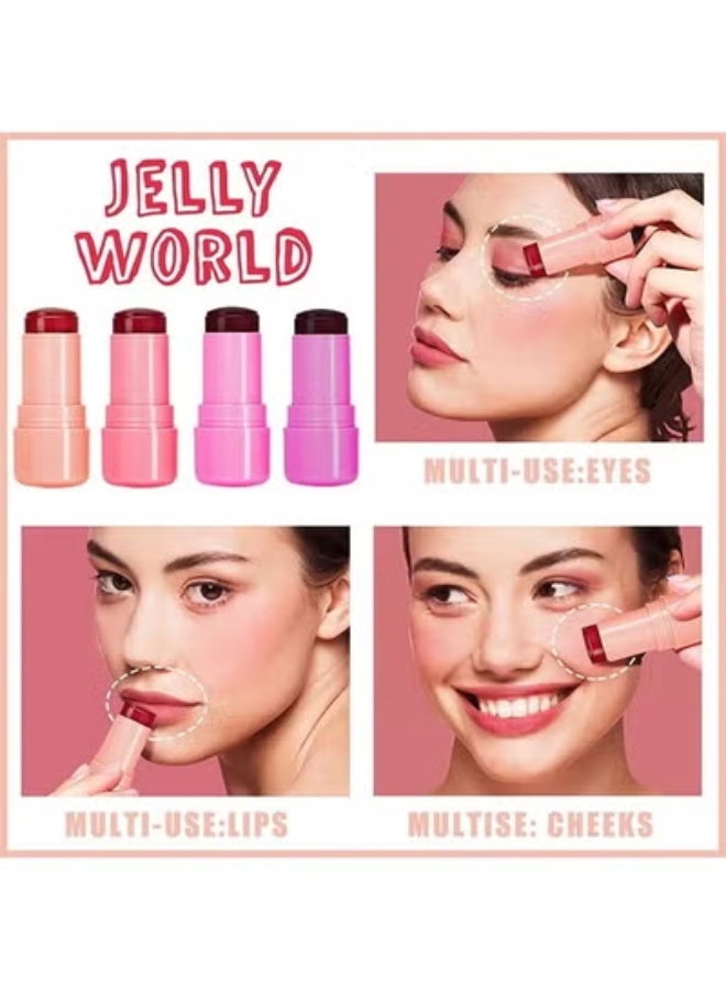 فايبلي أحمر شفاه أحمر الخدود - جيلي ليب آند تشيك تينت كريم أحمر الخدود ، أحمر الخدود جيلي الفاكهة وعصا لون الشفاه #04 - Image 3